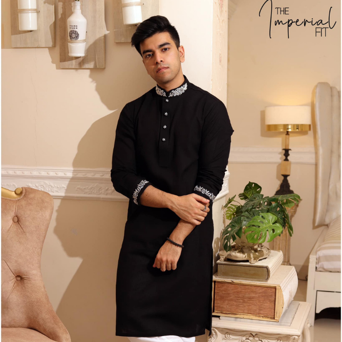 Black Color Zardosi panjabi (EFSMZB23-38)