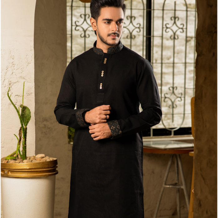 Black color panjabi (EAMB23-18)