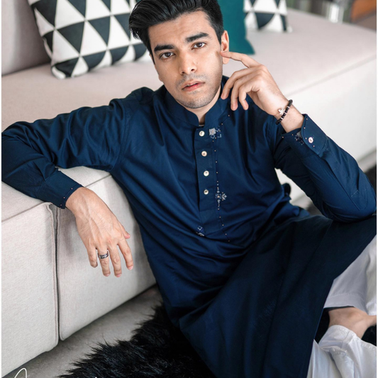 Navy Blue Color Zardosi panjabi (EFSNZNB22-35)