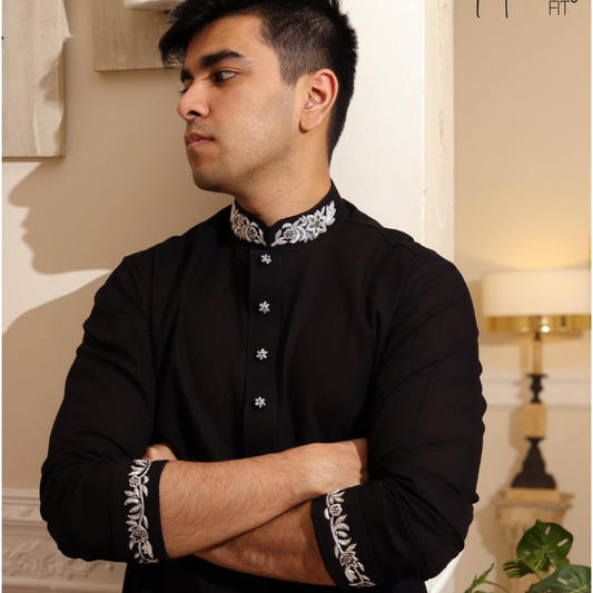 Black Color Zardosi panjabi (EFSMZB23-38)