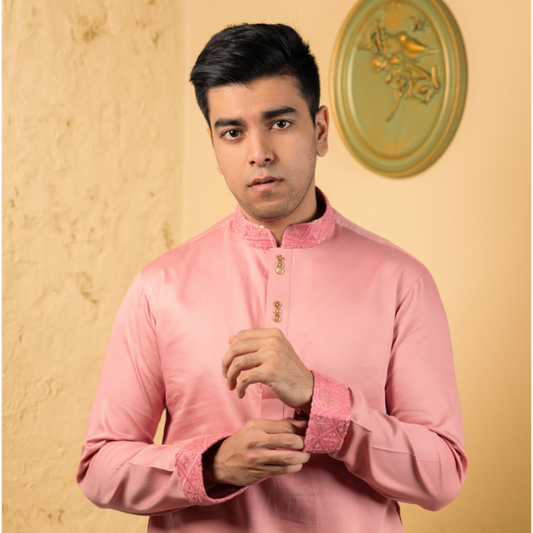 Rosy pink color panjabi (EASMRP23-09)