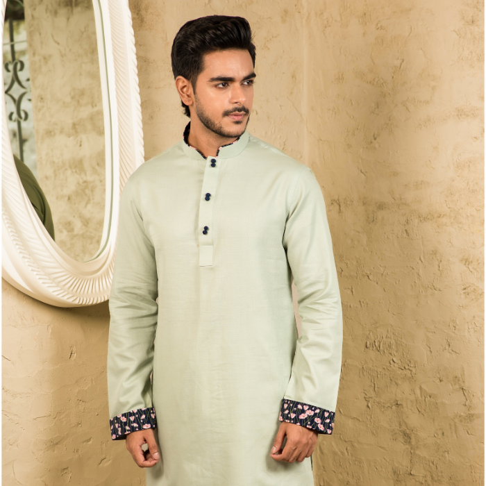 Mint color panjabi (EAMSG23-16)