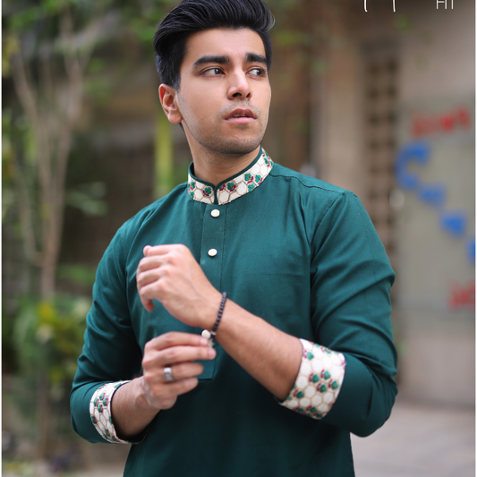 Green color panjabi (EASMG22-22)