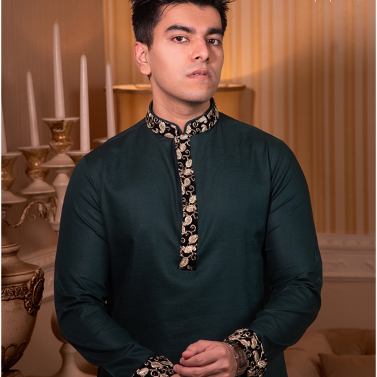 Emerald Green Color panjabi (EFSMG24-31)