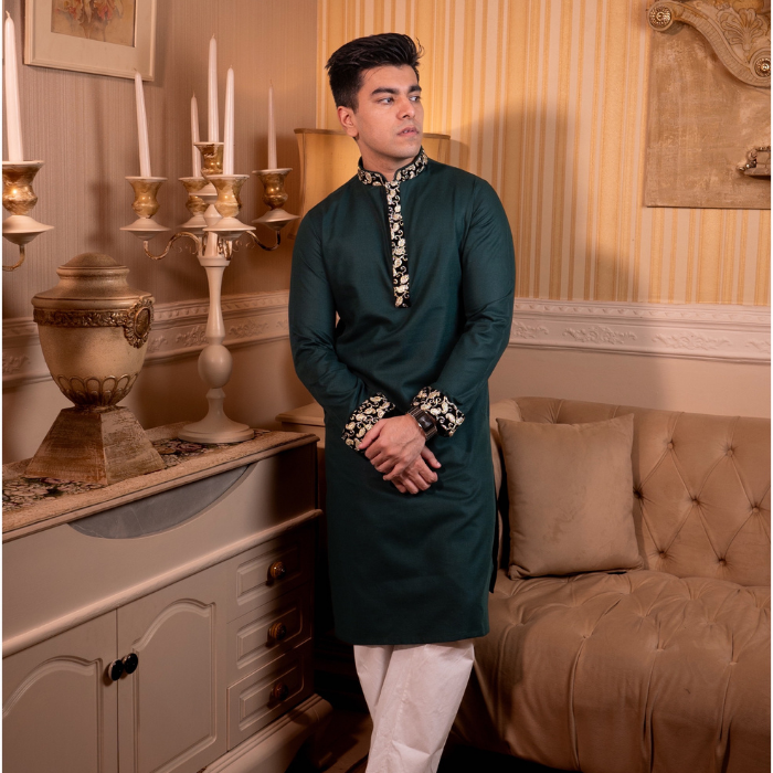 Emerald Green Color panjabi (EFSMG24-31)